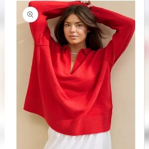 ❤️Aerie| EUC UnReal Polo Pullover Sweater Knit| Calypso | W Sz M| SOLD OUT